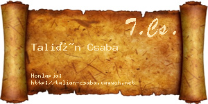 Talián Csaba névjegykártya
