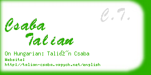 csaba talian business card